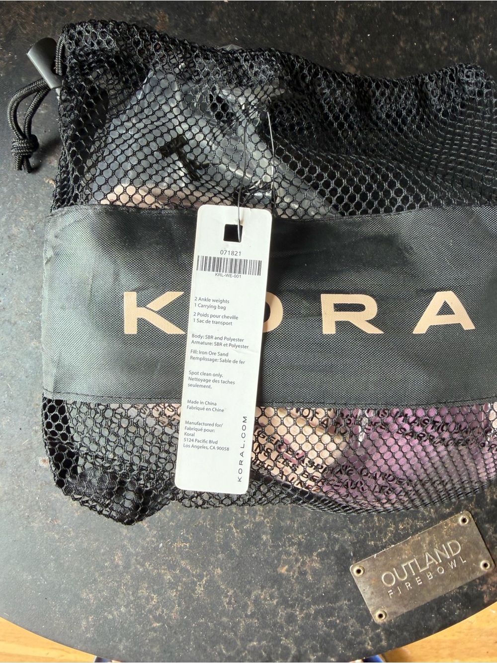 Koral  (2)  5 pound Ankle weights with black mesh bag